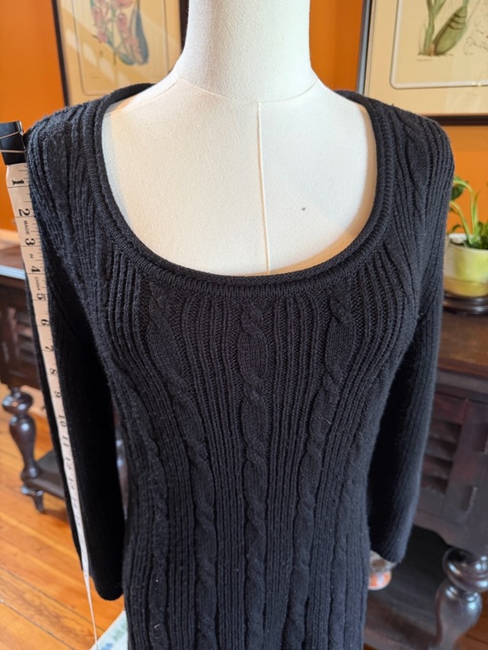 Jones Wear Black Cable Knit Dress with Subtle Texture - Picture 6 of 10